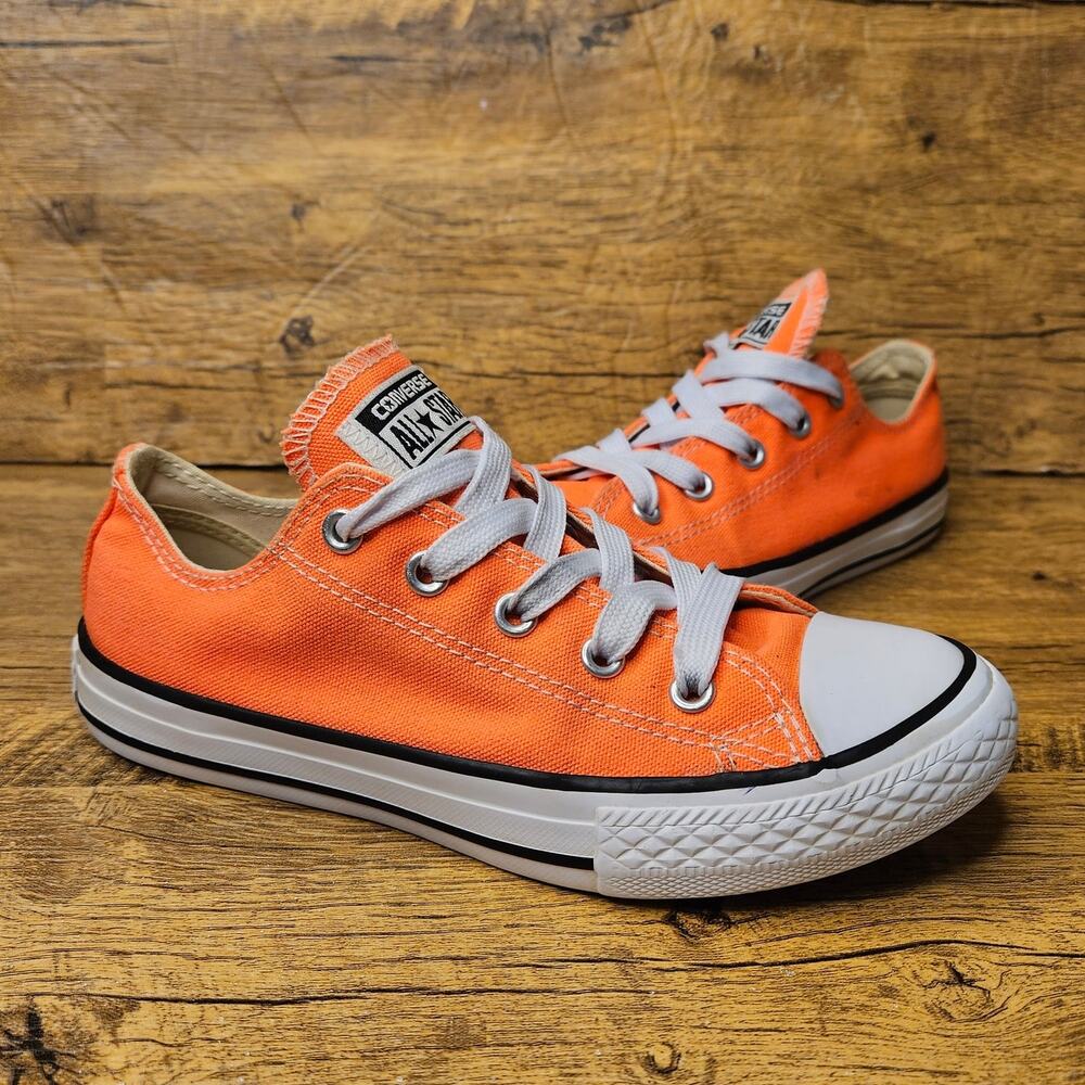 Converse All Stars Neon Orange Chuck taylors sneakers size 1 youth